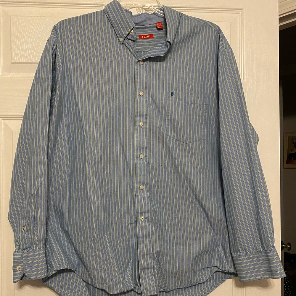 Izod button down XL blue and green